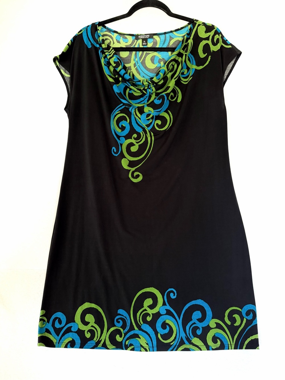 Dress Barn Dress with Blue & Green Swirl Print